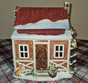 Susan Winget Certified International "Winter Lodge" Ceramic Cookie Jar